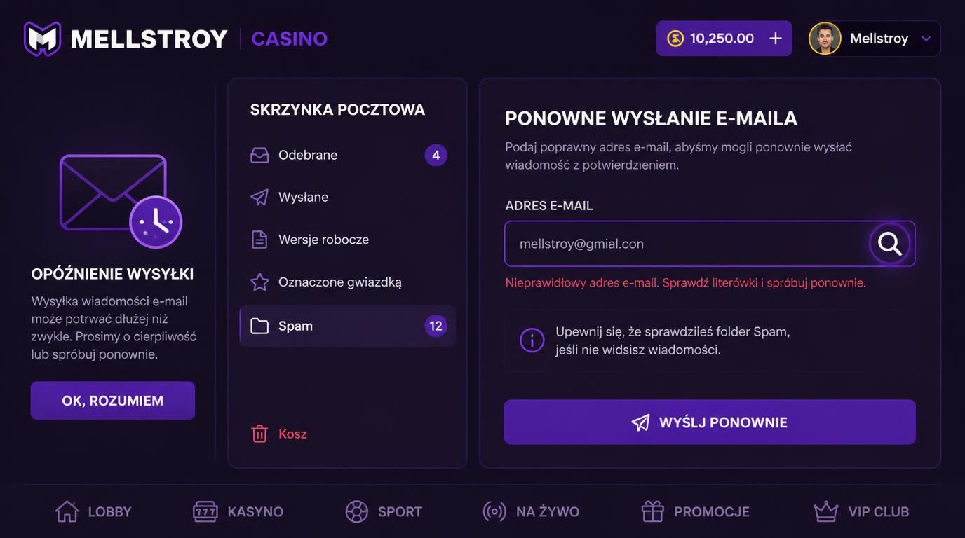 email weryfikacyjny nie dotarł – folder spam, adres, ponowna wysyłka