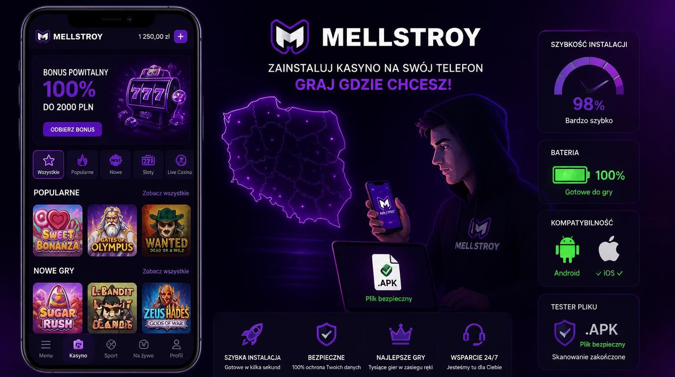 Interfejs kasyna na tle smartfona i ikony technologiczne symbolizujące mobilny kontekst rynku w Polsce